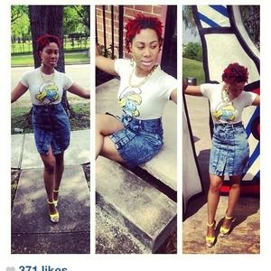 Blue jean High_waist skirt