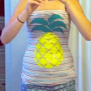 Sparkle pineapple tube top