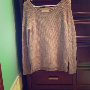 Off the shoulder gray sweater