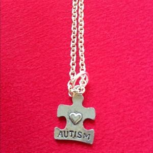 Autism puzzle piece necklace