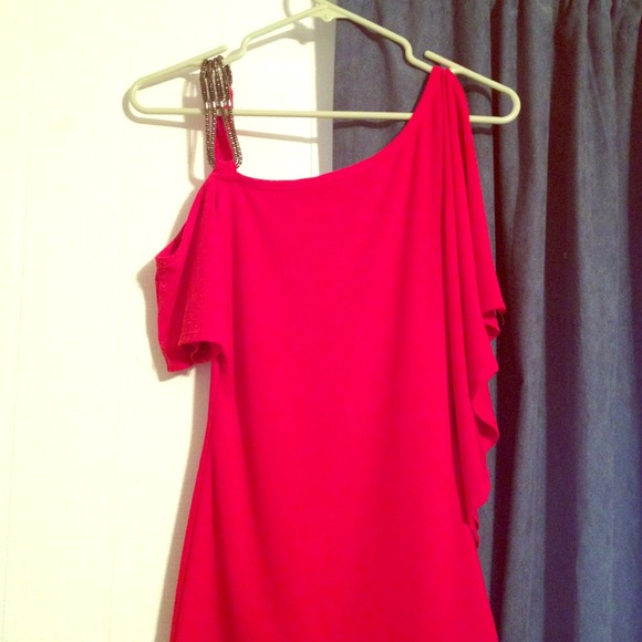 Red one shoulder top