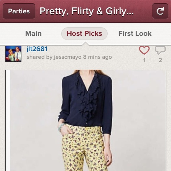 NWOT🎉HOST PICK🎉Anthro cropped floral pants - Picture 2 of 4