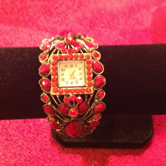 Beautiful Red Jeweled Watch