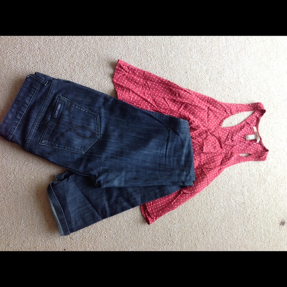 Red printed American Rag top - Picture 2 of 3