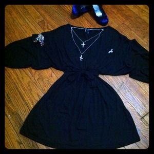 Super cute black dress with tie❤ NWOT