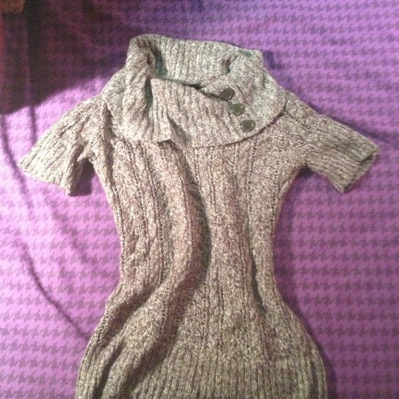 brown and white sweater top