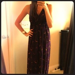 Purple Peacock Feather Maxi
