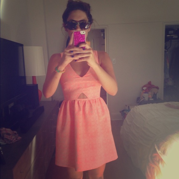 Zara Dresses & Skirts - Host Pick! 💖Zara Cutout Peep Neon pink dress