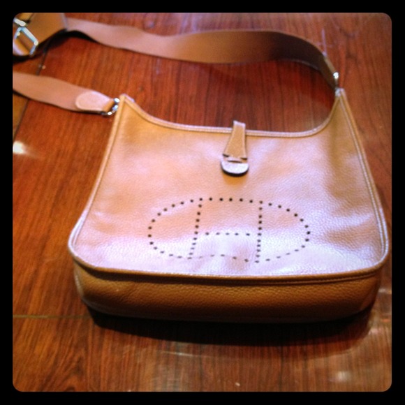 Hermes Inspired  Gold honey leather cross body bag