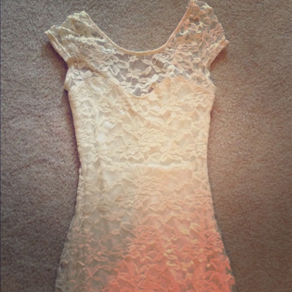 💜 Ivory Sheer Lace Dress❤