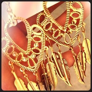 Heart dream catcher earrings