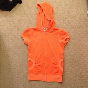 Orange juicy couture short sleeve track zip-up