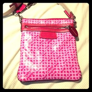 Pink coach swing bag