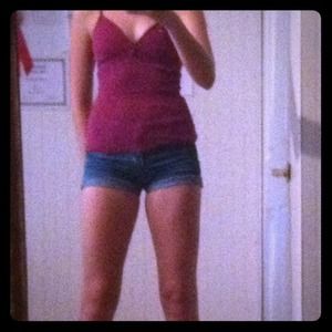Magenta cotton tank top