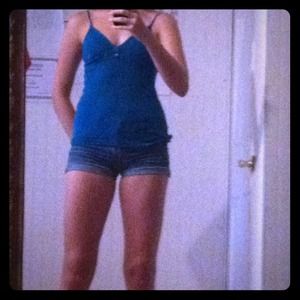 Teal cotton tank top