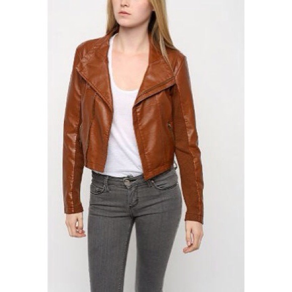 Urban Outfitters Jackets & Blazers - 💥SALE💥 Faux Leather Cognac Moto Jacket