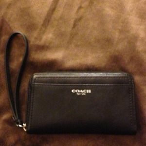 Black Leather Coach Clutch