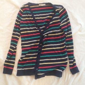 Multi colored striped cardigan