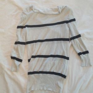 Sparkly black and white striped top