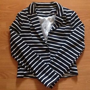 Navy w/ White Stripes Blazer S