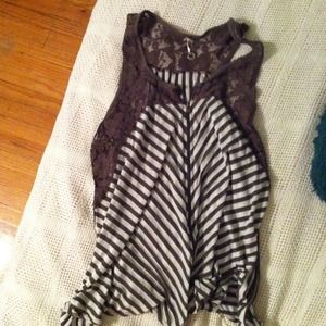 Olive and white. Stripped. Zipper size medium