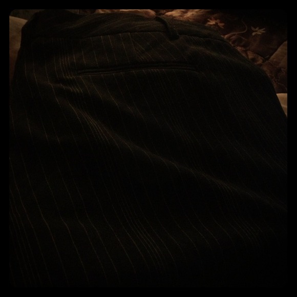 Black pencil striped dress pants lightly worn