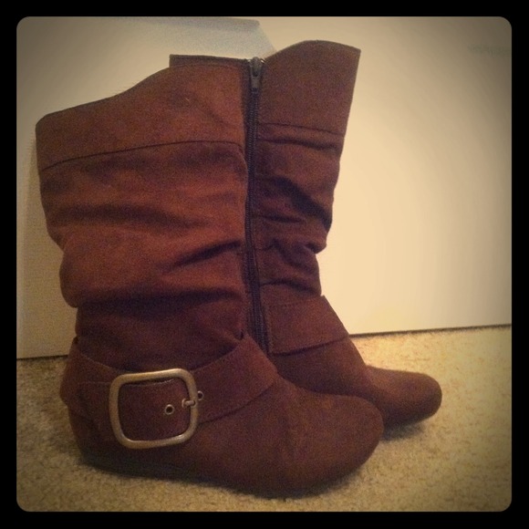 Youth girls brown "suede" boots