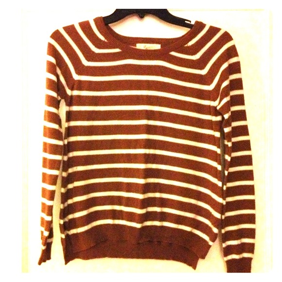 Forever 21 Sweaters - Soft Brown & White Striped Forever21 Sweater