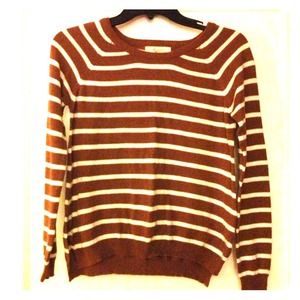 Soft Brown & White Striped Forever21 Sweater