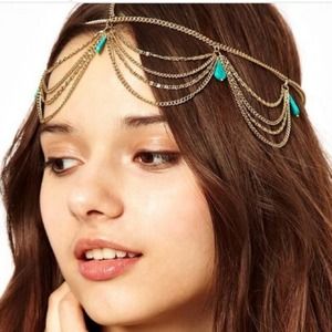 Turquoise hanging Musibatom headchain