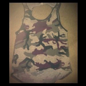Camo tank top open back