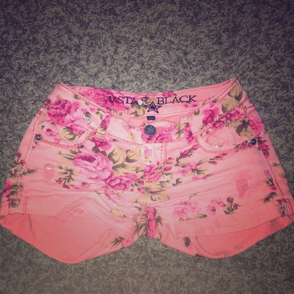 pink floral short shorts
