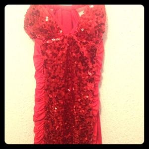 Hot red sequence dress