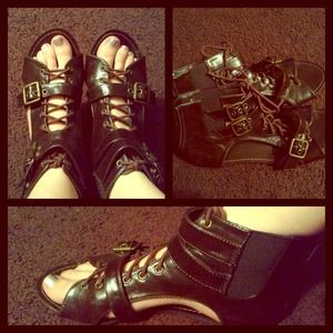 steam punk retro vintage leather lace Sandals new