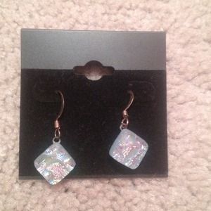 Blue patterned earrings