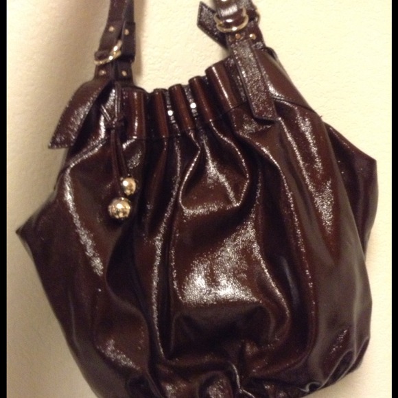 NEVER USED Chocolate Brown tote w/ gold accents