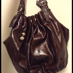 NEVER USED Chocolate Brown tote w/ gold accents