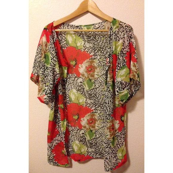 Long sheer kimono