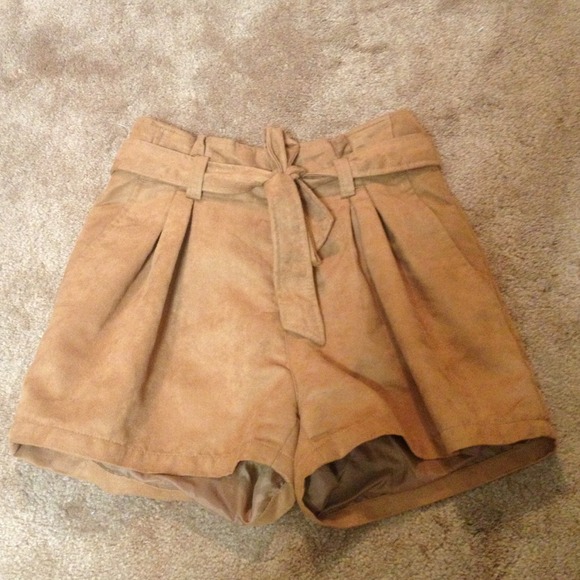 high waisted suede shorts