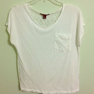 Forever 21 white lace sequin top