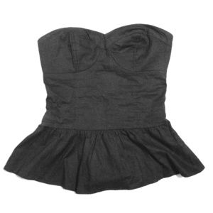 Bustier and peplum shirt