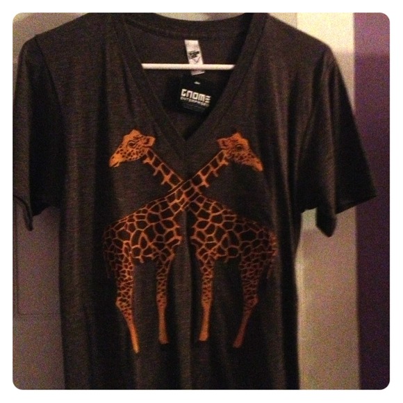 Giraffe Love V-neck t-shirt