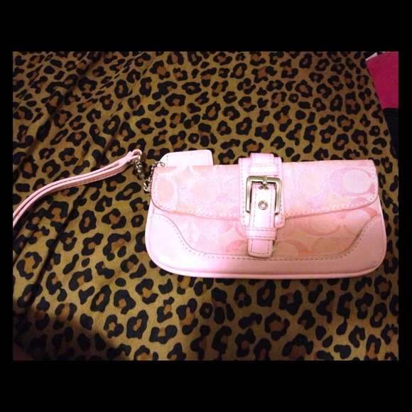 Pink Coach wristlet