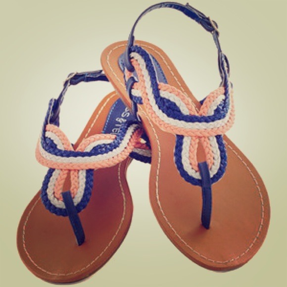 TRADED/VINTED 'Braidy Or Not' Sandal in Navy/Coral - Picture 1 of 4