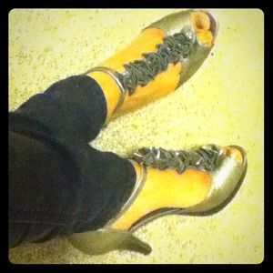 Dark grey/silver high heels; worn only once!