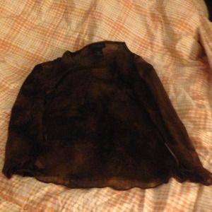 Express sheer dark brown shirt size XS