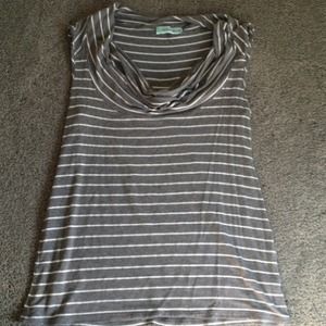 Grey striped sleeveless top