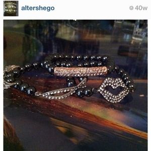 Lips,cross, or bar bling bracelets