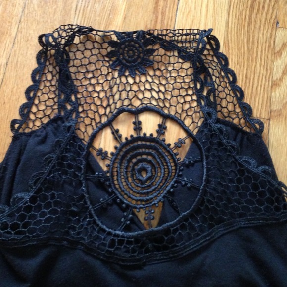 🚫Bundled - SOLD. Black maxi with crochet back