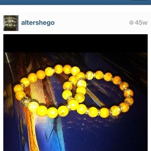 Mustard gold bracelet set